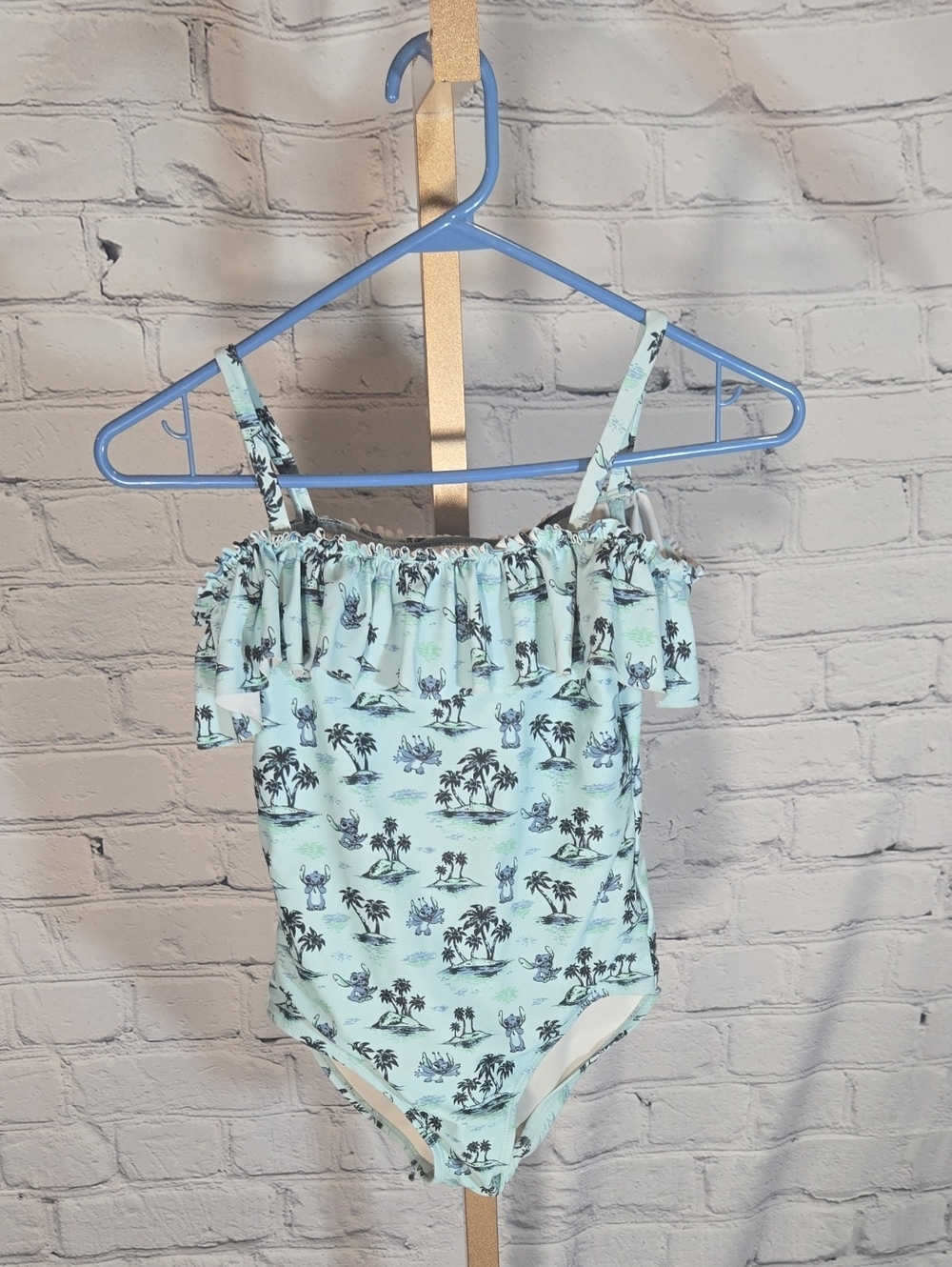 Girls' Light Mint Ruffle One-Piece Swimsuit Lilo And Stitch Disney